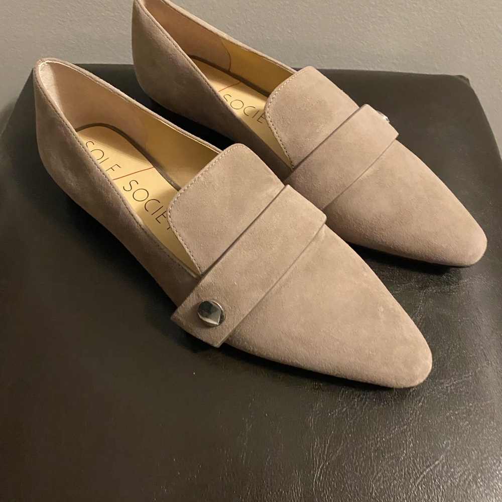 Sole Society Women's Beige Suede Loafers